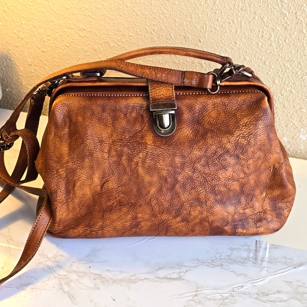 ZLYC Retro Vintage Doctor Top Handle Crossbody Bag